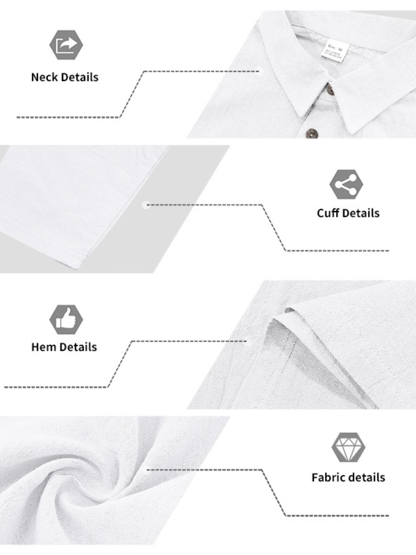 Men's Linen Polo Shirt & Pants Set, Classic Casual Loose-Fit Long Sleeve Top, Spring & Fall Woven Fabric for Daily Wear