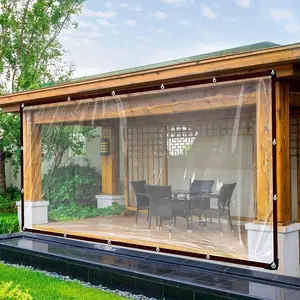 100% Waterproof & Windproof Clear Vinyl Tarp, Large Size All-Weather Tent, Weatherproof Canopy, Heavy-Duty Protection Cover for Outdoor Use, Waterproof Canopy Tent