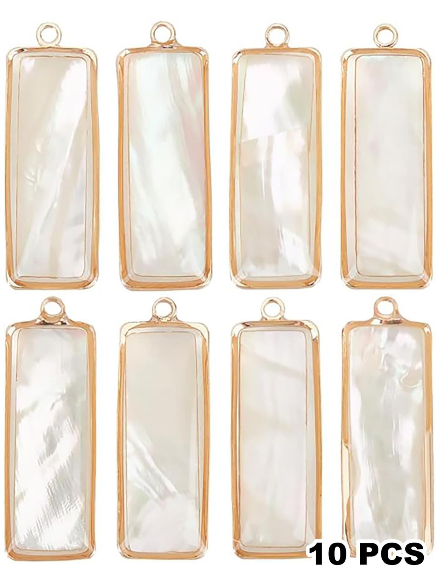 10 Pieces Abalone Shell Jewelry Making Supplies, Natural Seafood Shell Pendant, Handmade Craft Material, Ideal for DIY Projects