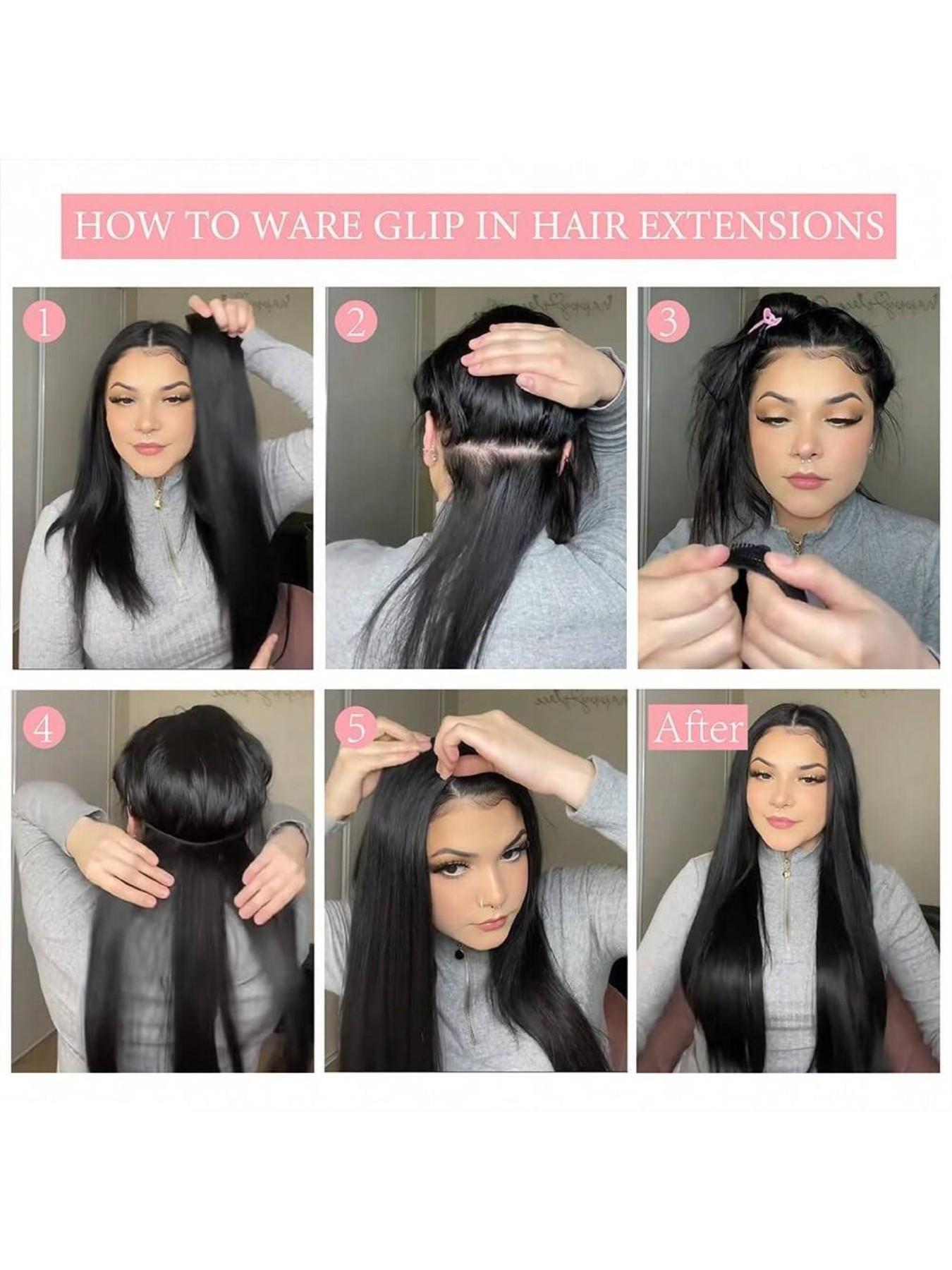 18 Inch Clip In Human Hair Extensions 8 Piece Set Straight Double Weft Ac7420dda5dac4aceba4816e8c0e12  main image 2