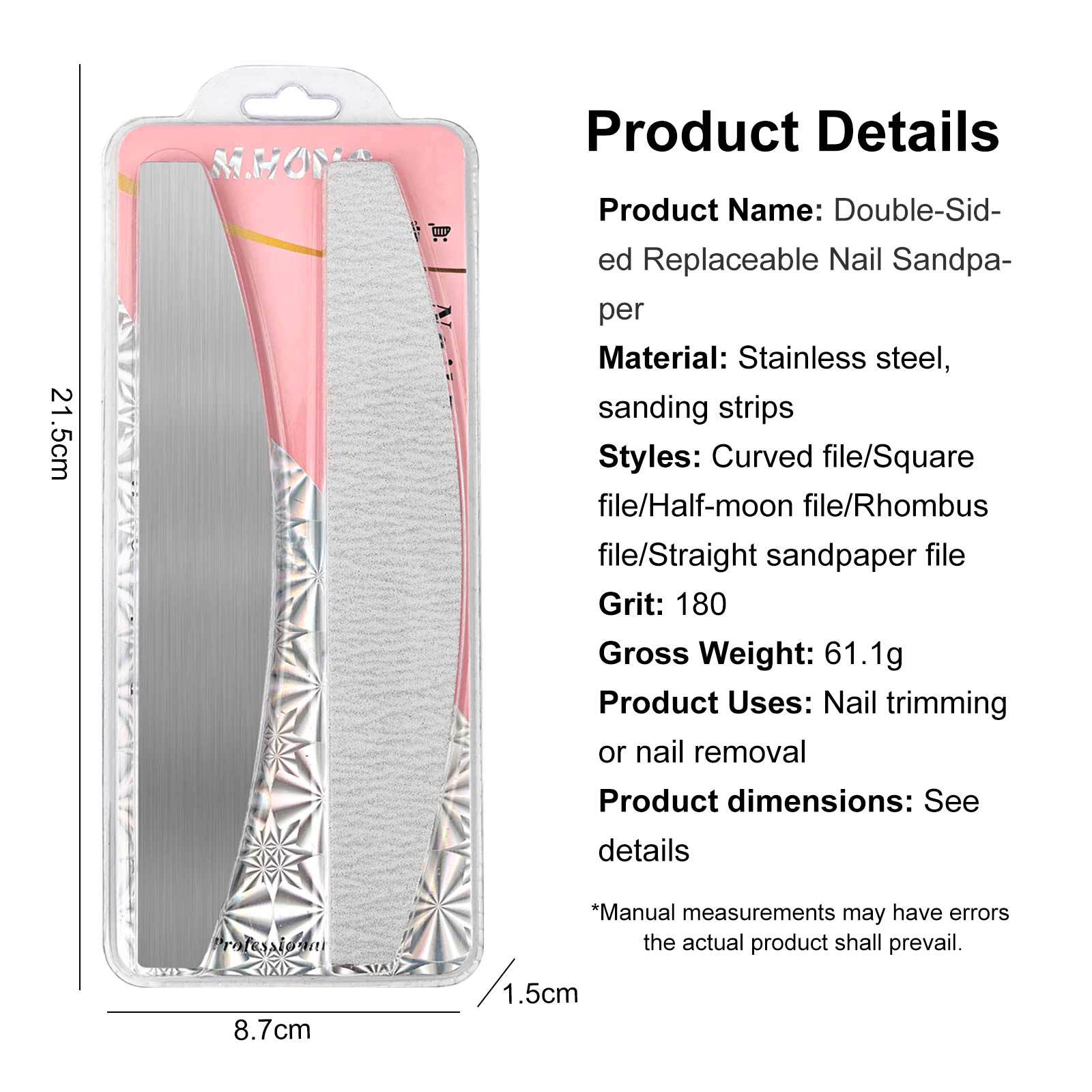 New replaceable sandpaper iron sheet set for nail salons with nail files, polishing strips, and shaping replacement set tech equipment