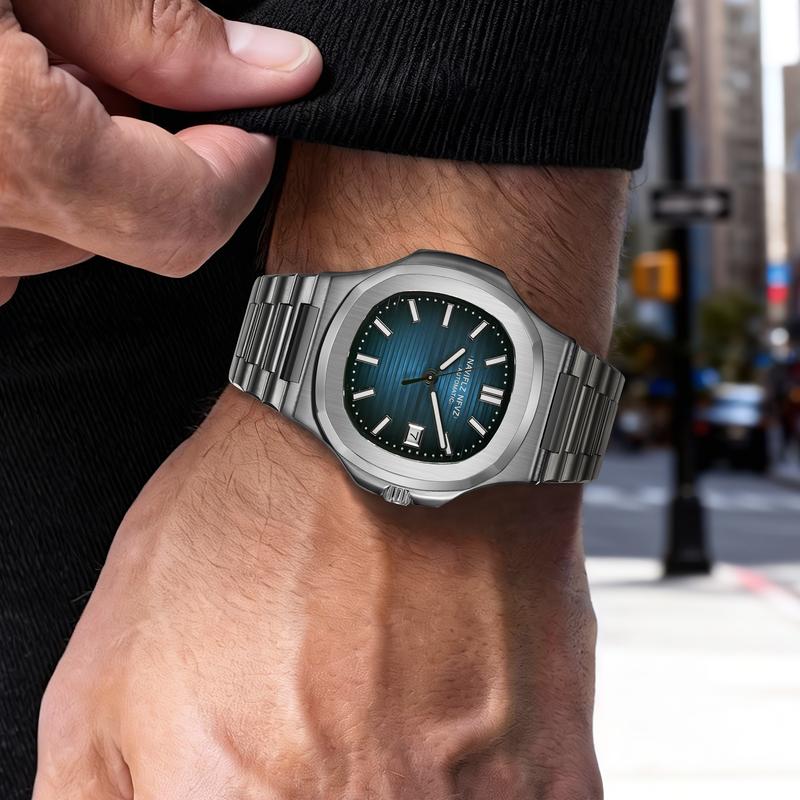 NAVIFLZ NFVZ High Quality Top Luxury Man Watch Sports Waterproof Luminous Date Men Wristwatch Square Dial Automatic Mechanical