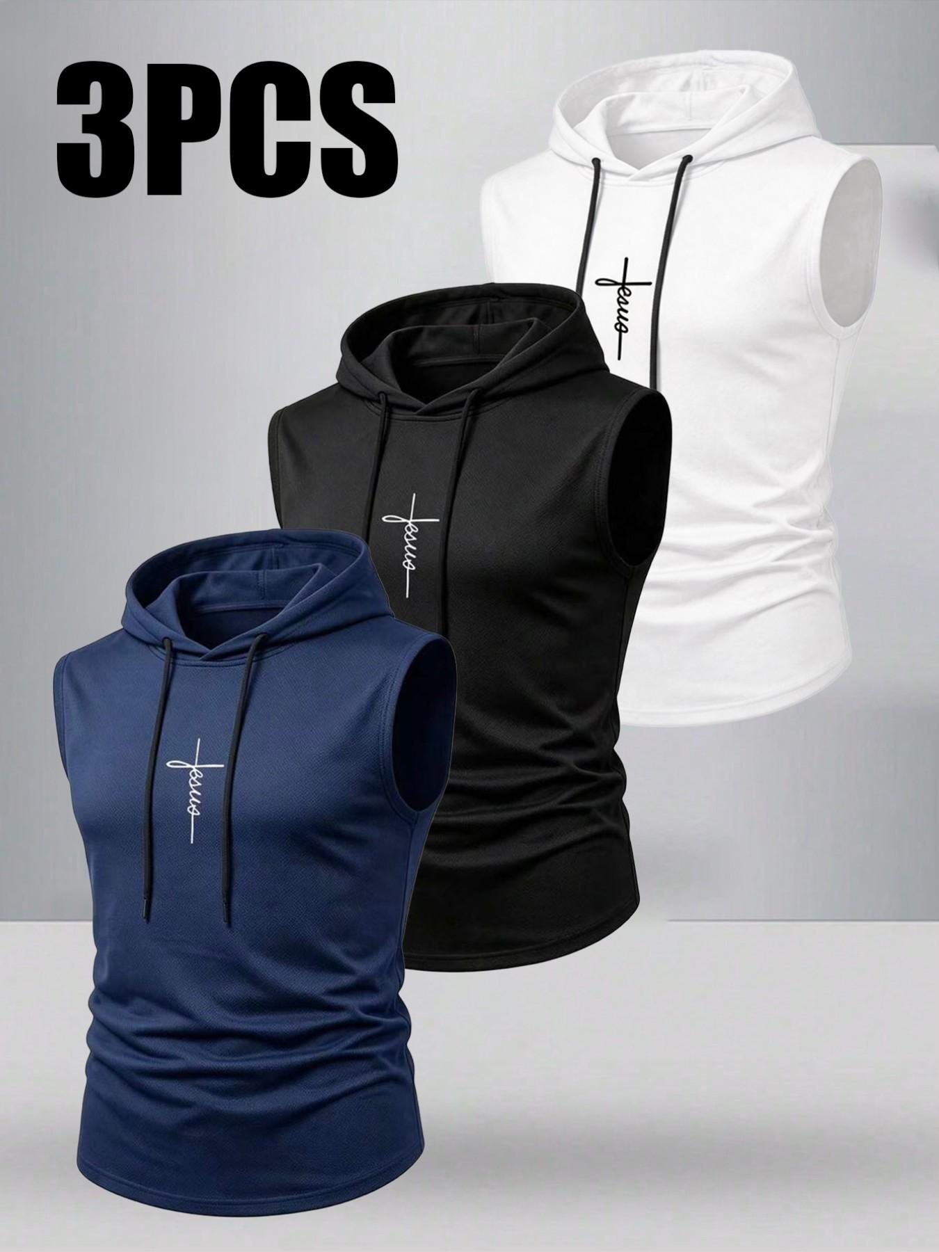 Men's Summer Lightweight Sport Running Fitness Sleeveless Vest, Fashion Casual Outdoor Hooded Top, Breathable and Comfortable Design, Workout Sports Vest