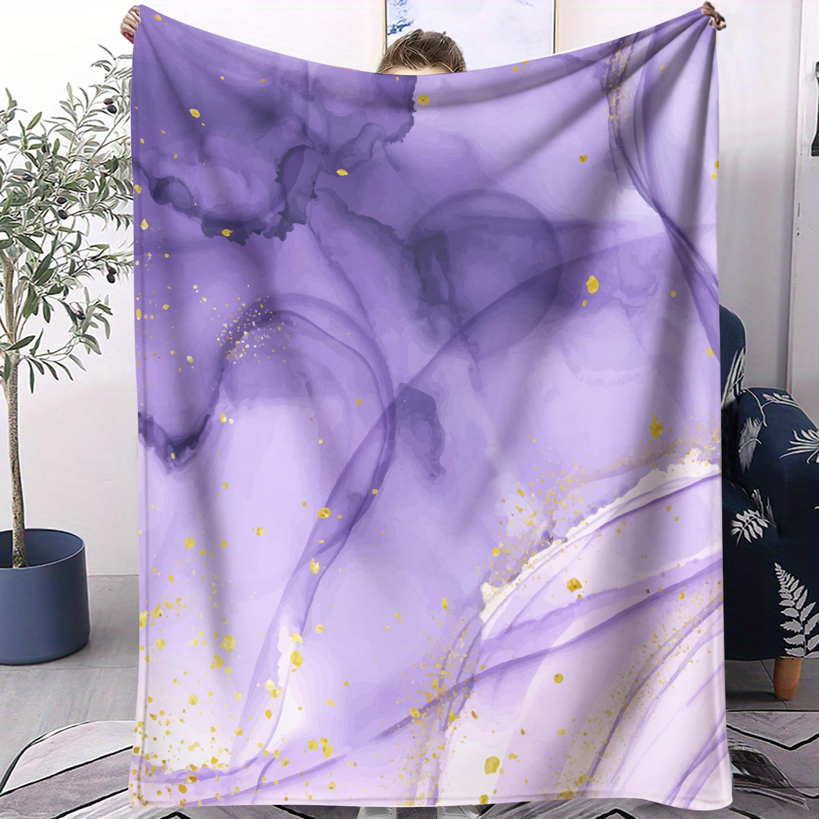 Modern Luxury Marble Print Flannel Blanket, Soft and Fluffy, Warm and Breathable, Ideal for Fluid Art Enthusiasts to Use at Home, in the Office or While Traveling, and an Excellent Gift for Family and Friends