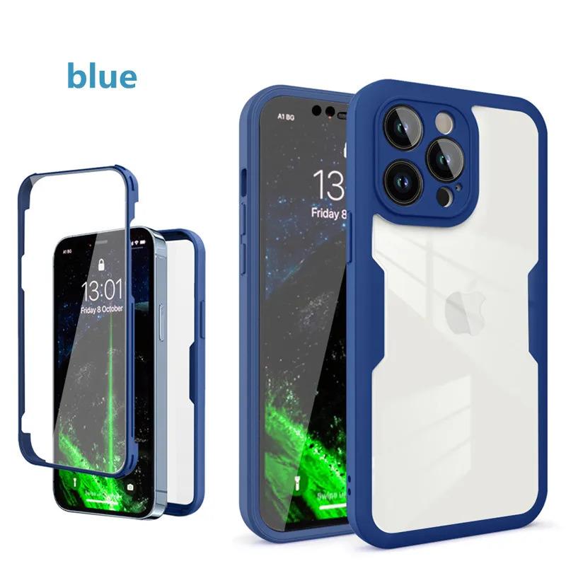 360 Full Body Front+Back Clear Case For iPhone 16 15 14 13 11 12 Pro Max Silicone  Shockproof Cover