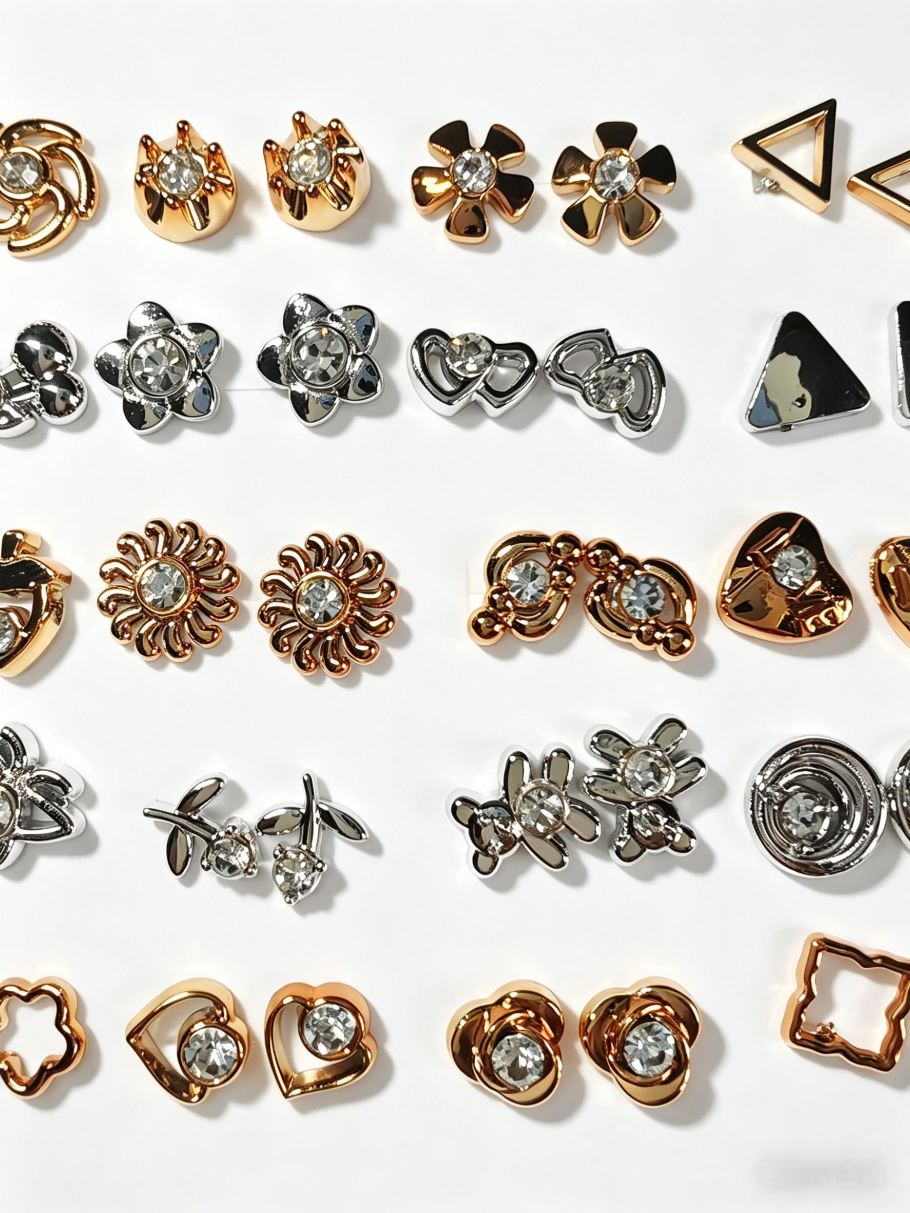 50 Pairs Minimalist Irregular Silver Ear Studs, Y2K Style, Hypoallergenic, Daily Wear, Gift Set for Women, Graduation, Anniversary