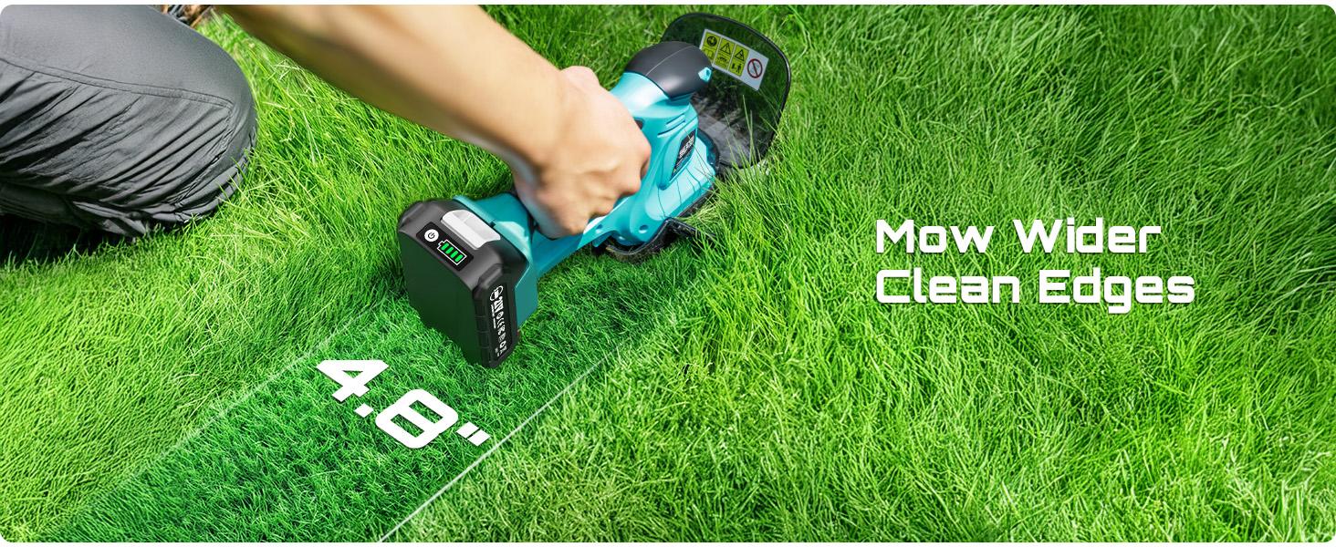 SEESII 2-in-1 Brushless Hedge Trimmers, Cordless Grass Shears with Dual 2.0 Ah Batteries, 6" Electric Bush Shrub Trimmer with Dual Action Blade, Handheld Grass Cutter for Yard Garden, Lawn Pruning OT8E601D HT100