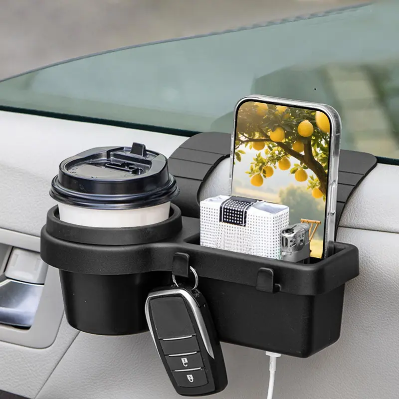 Car door organizer adjustable foam pad and stabilizing design