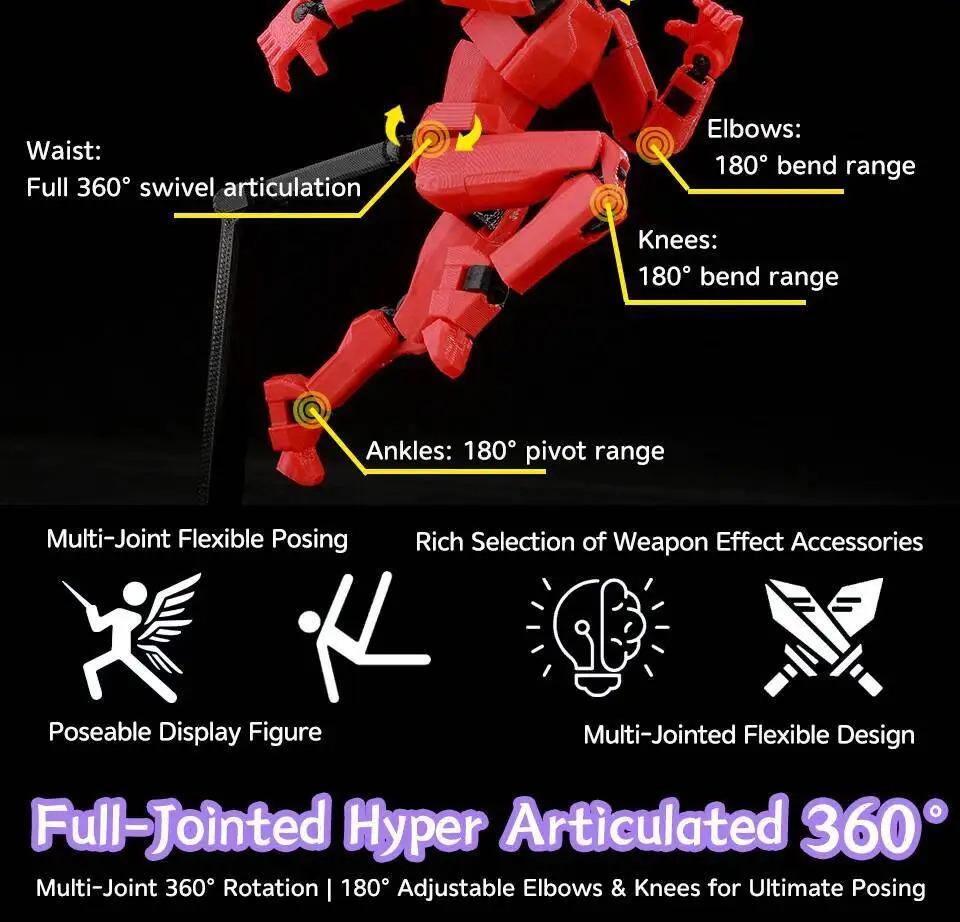 5.5 Inches 9L3D Printed Grey Articulated Action Figure Model Dummy13 T13, Artist-Friendly Collectible Anime Figure, Toy Photography Prop, Easter Gift, Stress-Relief Decoration