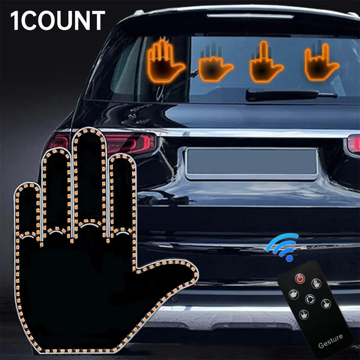Finger Light with Remote, 1/2/3 Counts Car Hand Sign, Mirror LED Warning Light, Multifunctional Warning Light for Car Window, Car Accessories, Visibility During Night Driving, Led Lights Finger Light with Remote, 1/2/3 Counts Car Hand Sign, Mirror LED Warning Light, Multifunctional Warning Light for Car Window, Car Accessories, Visibility During Night Driving, Led Lights