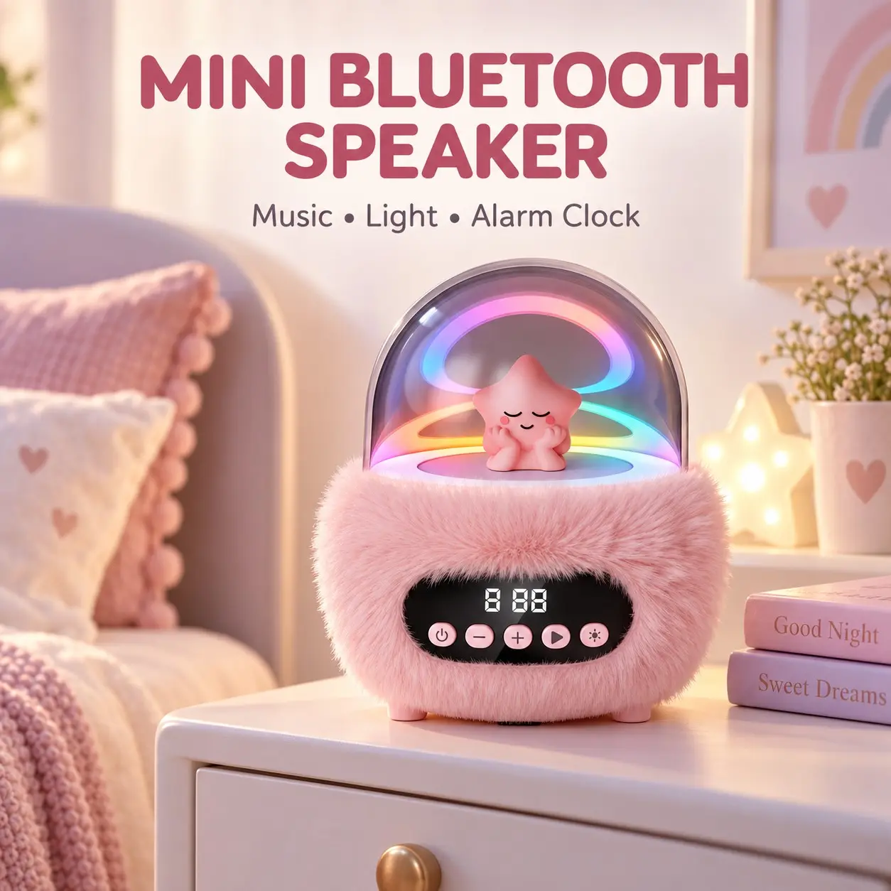 Mini Bluetooth-compatible Speaker Ornament, Portable Plush Subwoofer, Cute Cartoon Decor, Gift, Miniature Audio Decoration