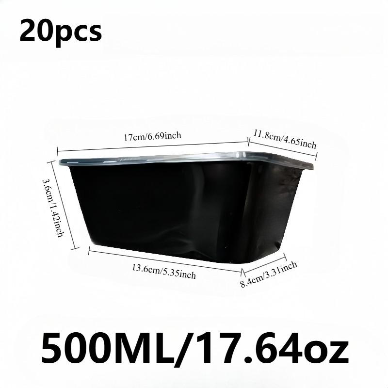 20/50pcs Leak-Proof Meal Prep Storage Box with Lid, 500ML Food-Grade Plastic, Stackable, Ideal for Healthy Outing Crisper