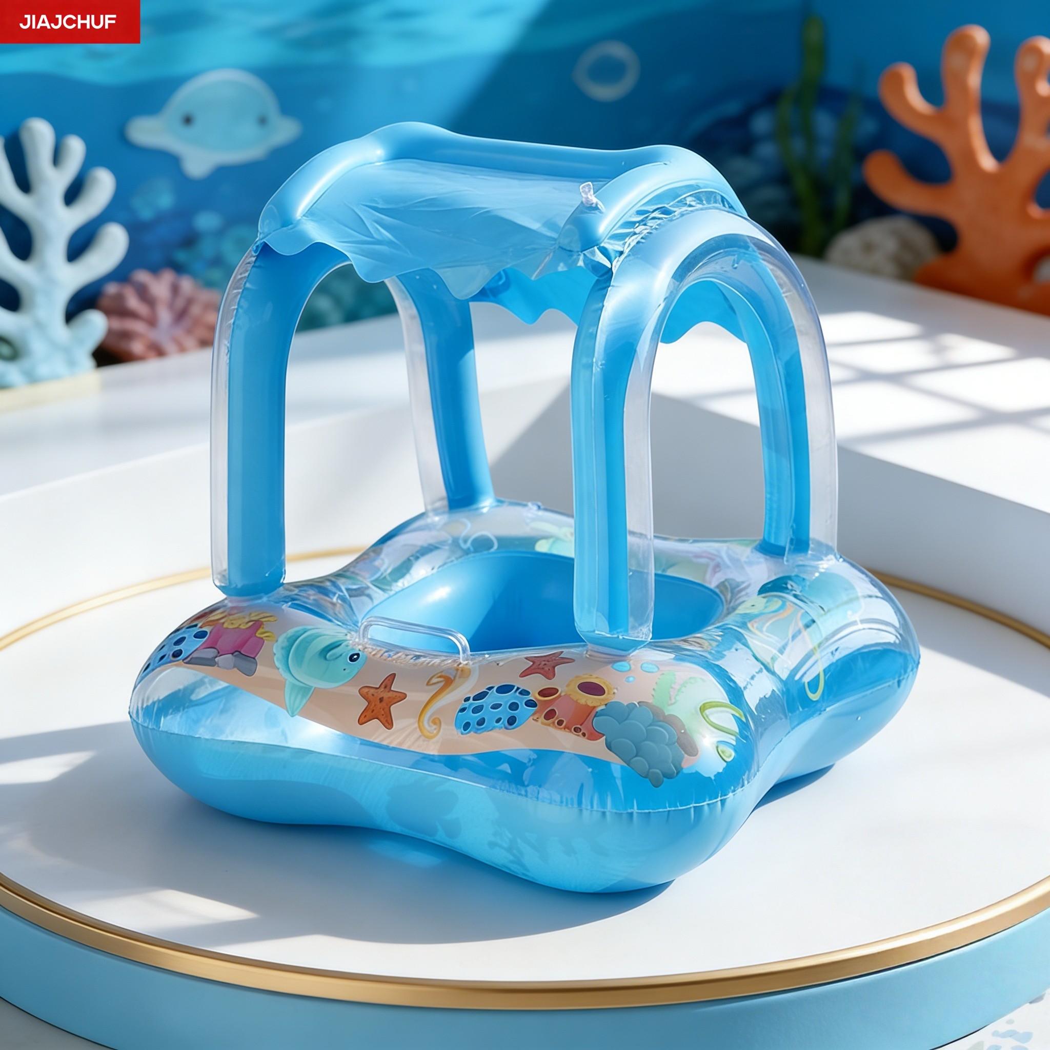 Blue Floating Tent Summer Essential, Swimming Ring, Inflatable Pool Float, Perfect for Beaches and Pools, Durable and Fun Water Accessory