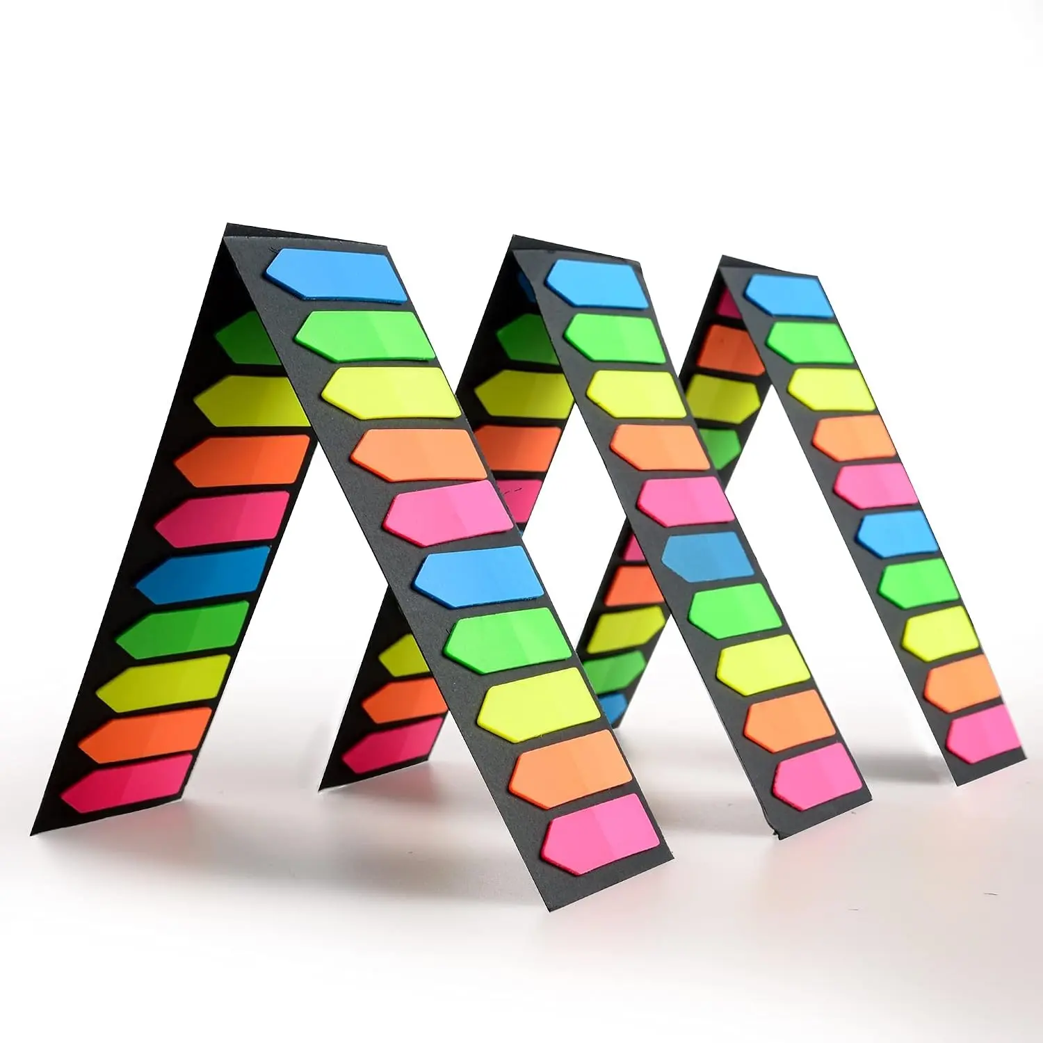 Fluorescent Translucent Sticky Note Flags, 1200 Pcs Total, Pack of 10 Color Tabs, Arrow Index Tabs, Page Flag Markers