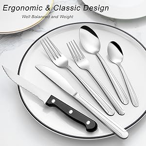 72-Pieces Silverware Set for 12, Flatware Set with, Stainless Cutlery Set, Include and Set, Dishwasher Safe Utensil Sets for Home Restaurant