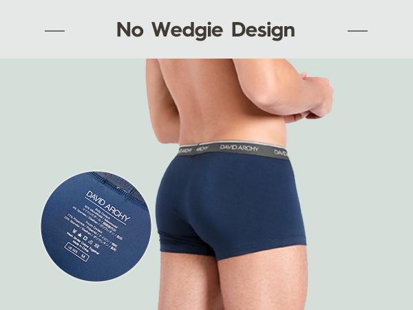 David Archy Mens Trunks Underwear Soft Breathable Bamboo Rayon Trunk No Fly Pouch 4 pack Stylish Briefs Menswear for boyfriend Elastic