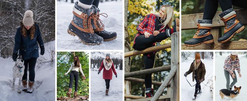 ALEADER Women's Fashion Outdoor Waterproof Snow Boots All-match Warm Plus Velvet Duck Boots