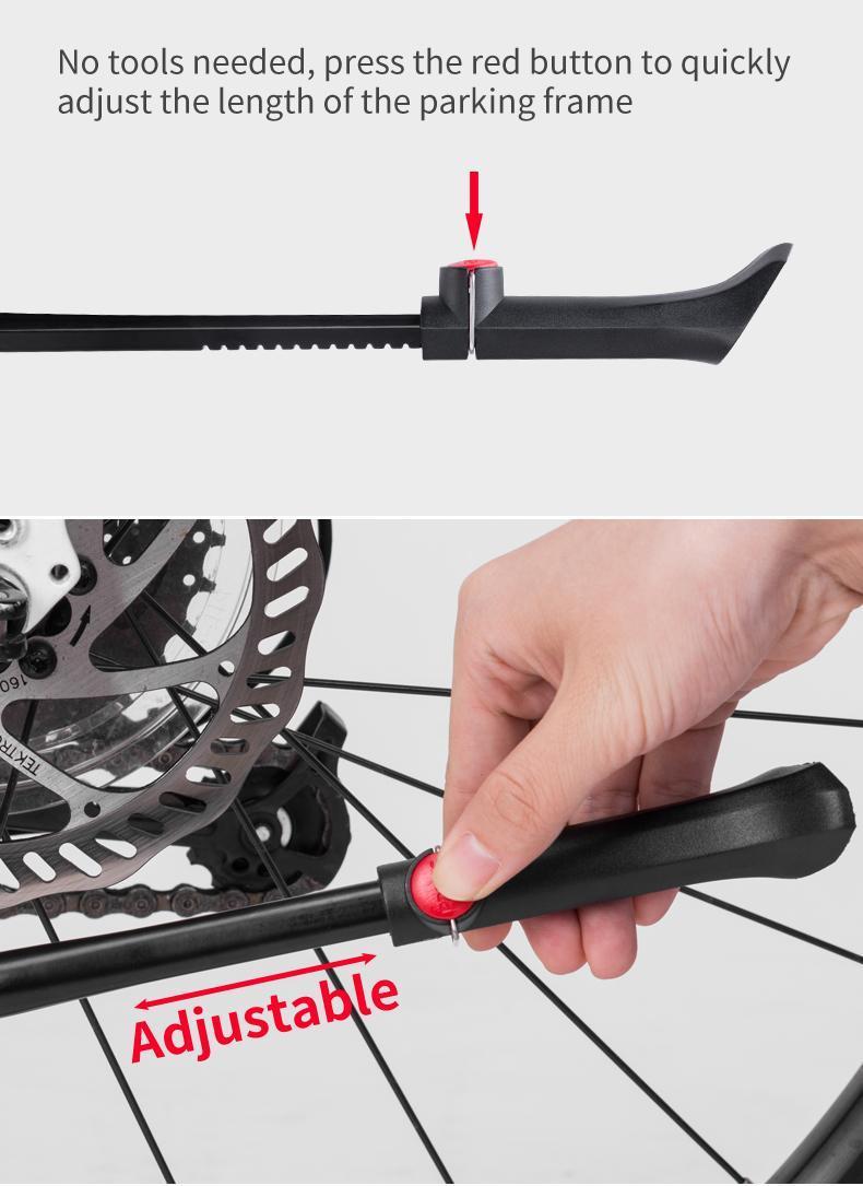 ROCKBROS Bike Kickstand for Mountain Bike Bicycle Kickstand Adults 24 inch to 28 inch Adjustable Bike Side Stand