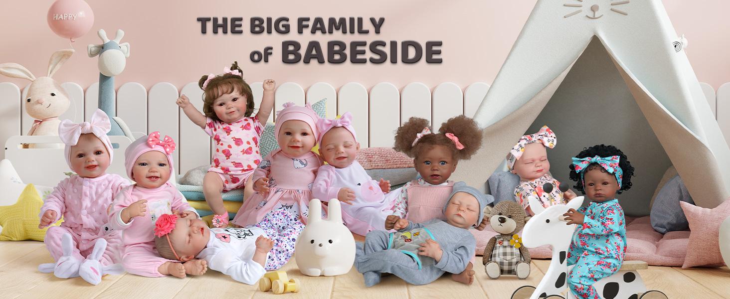 BABESIDE Reborn Baby Dolls - 17/20 Inch Cute Soft Vinyl Realistic Baby Doll Girl Poseable Smiling Real Life Rebornbabydoll with Complete Accessories for 3+ Years Old Gifts