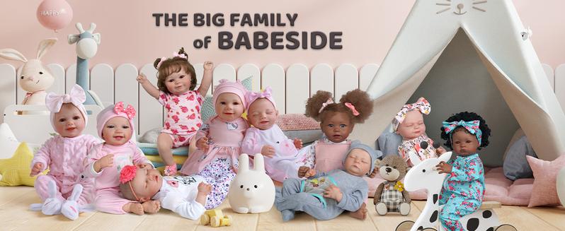 BABESIDE Reborn Baby Dolls - 17/20 Inch Cute Soft Vinyl Realistic Baby Doll Girl Poseable Smiling Real Life Rebornbabydoll with Complete Accessories for 3+ Years Old Gifts