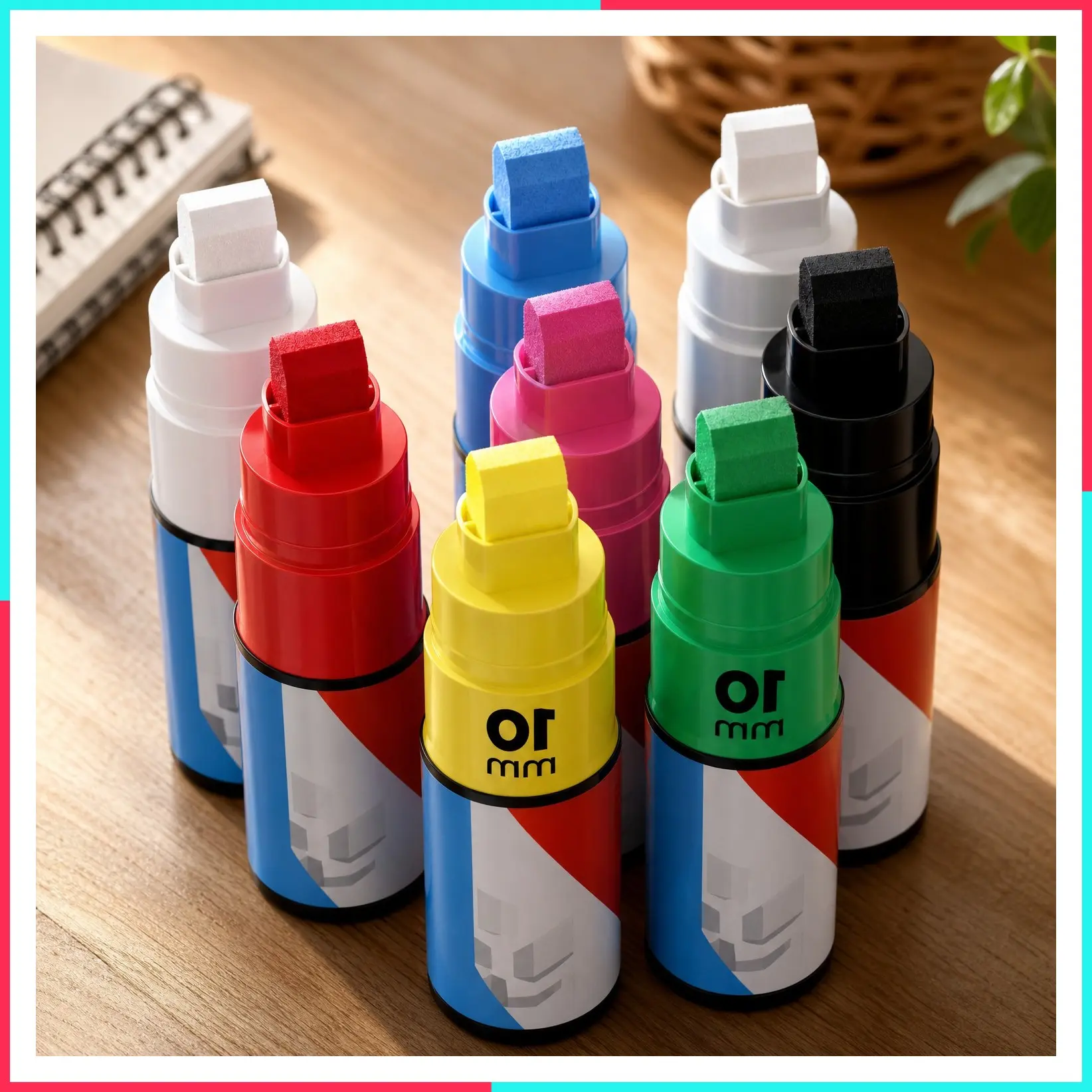 Car Window Markers for Glass Washable, 8 Jumbo Liquid Chalk Pens with 10mm Wide Tips & 3 in 1 Nib, Window Paint for Glass, Chalkboard, Menu Board, Restaurant, Bistro, Grocery Store