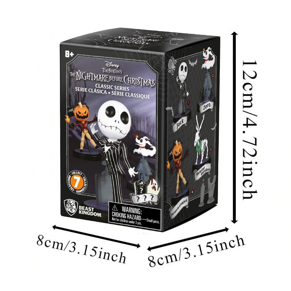 1PC Disney Officially Licensed The Nightmare Before Christmas Jack Skellington Zero Oogie Boogie Vampire Teddy Pumpkin Head Scarecrow Movie Figural Peripheral Collectible High-Quality Collections Desktop Decorations Christmas Good Gifts