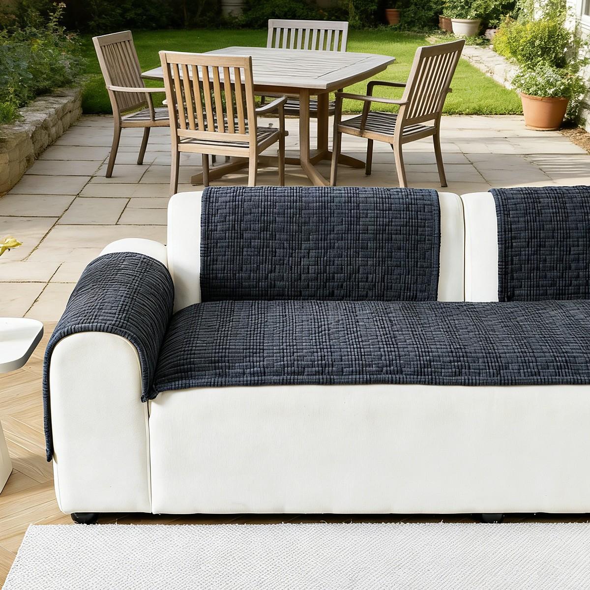 1pc Luxury Bubble Grid Sofa Cover, Soft Skin-Friendly Non-slip Slipcover, Dustproof & Wrinkle Resistant, Pet Friendly, Fits 1/2/3/4 Seater Sofa, All Season, Machine & Hand Washable