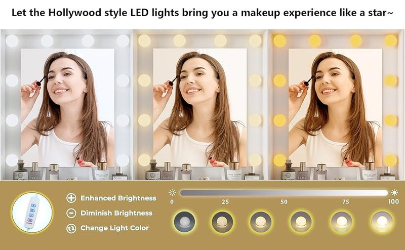 vanity with storage drawer, charging station, cabinet and chair, vanity with RGB ambient light, suitable for women's bedrooms and bathrooms