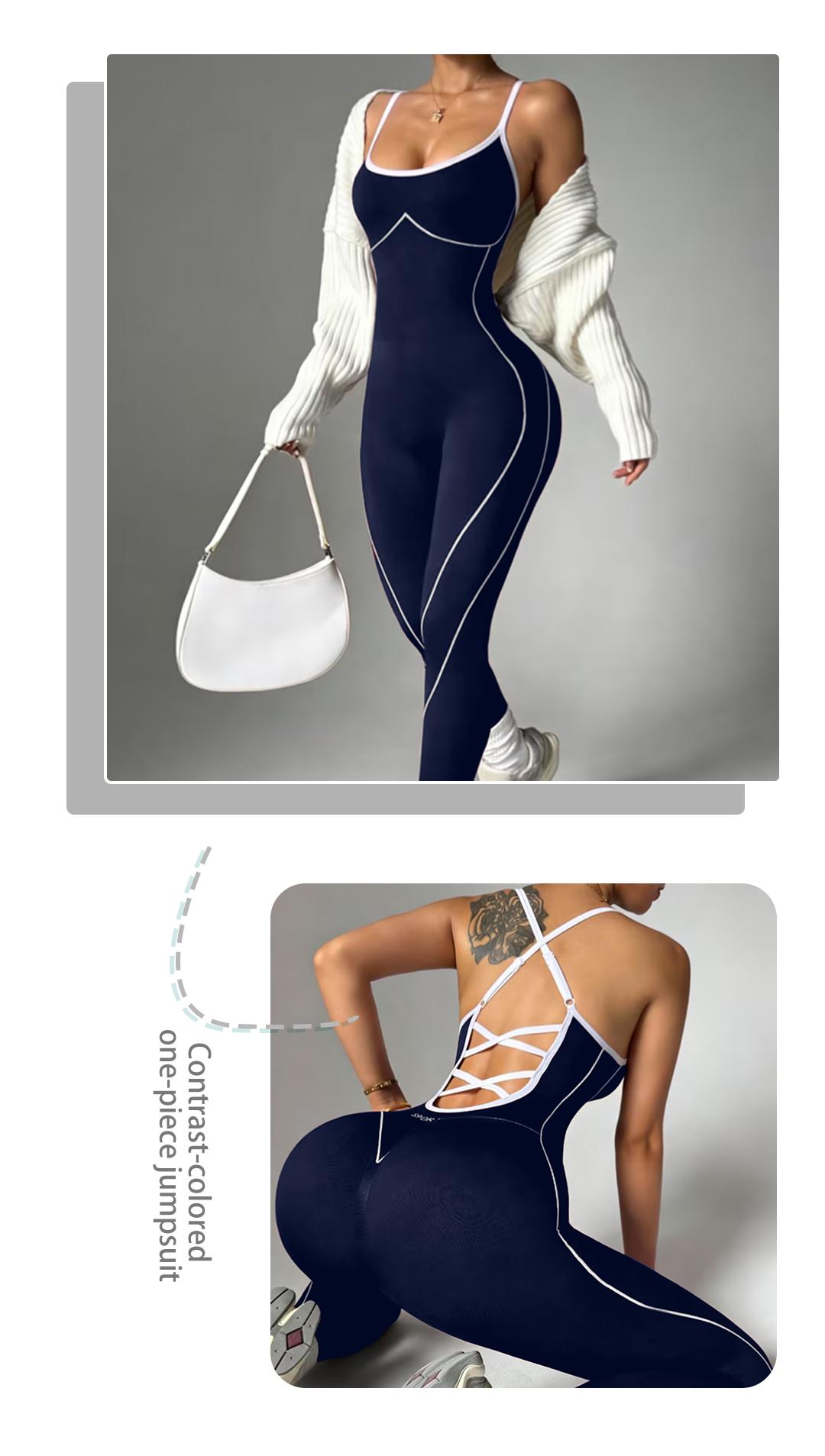 Seamless Knitted Women's Sportswear Jumpsuit, Tight Stretch Yoga, Casual Pilates Clothing for Daily Wear, Comfortable and Stylish