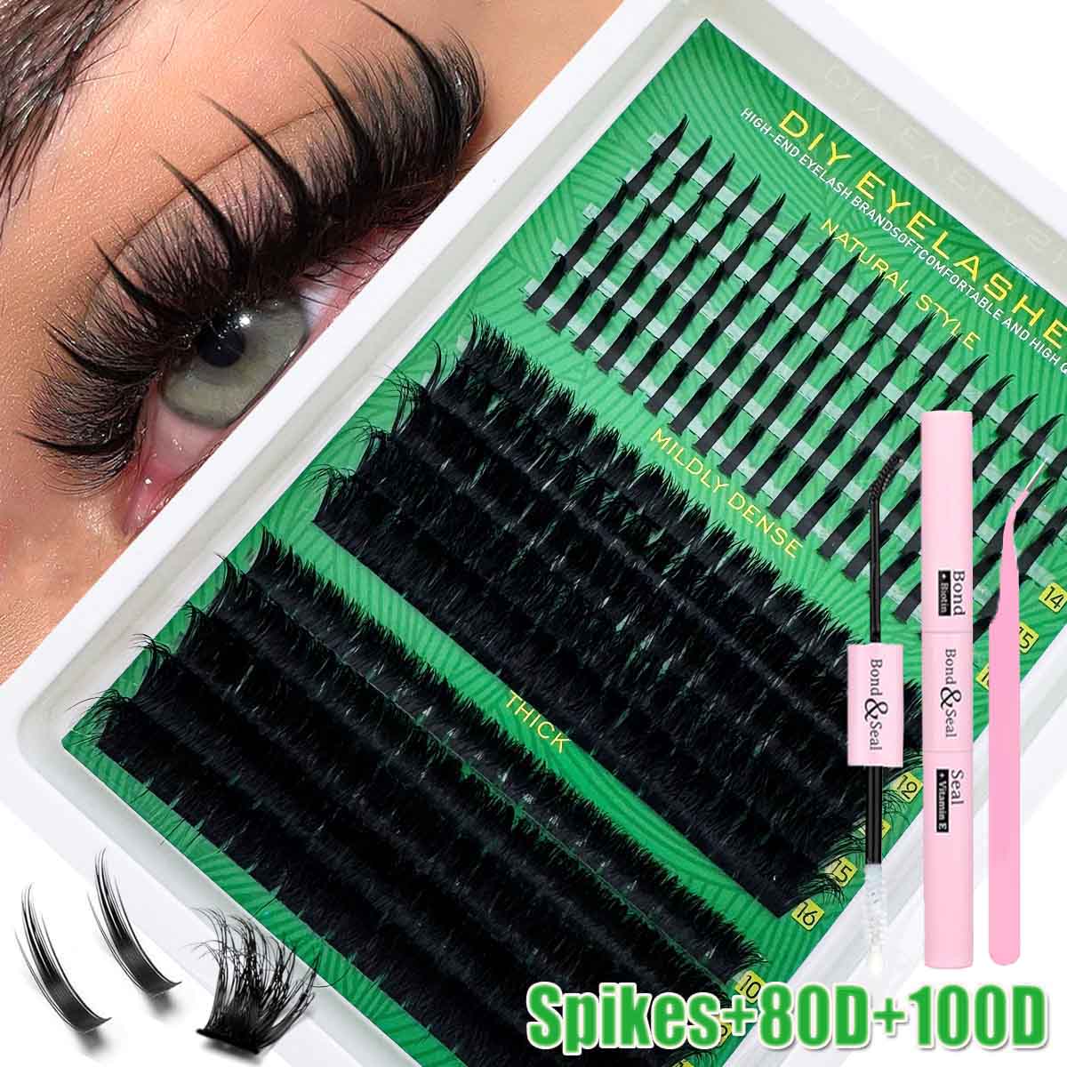 300D 200D 160D 120D 100D 80D 60D Lash Clusters, 290pcs/285pcs/255pcs/235pcs/190pcs, D Curl Natural Look, Individual Lashes Extension