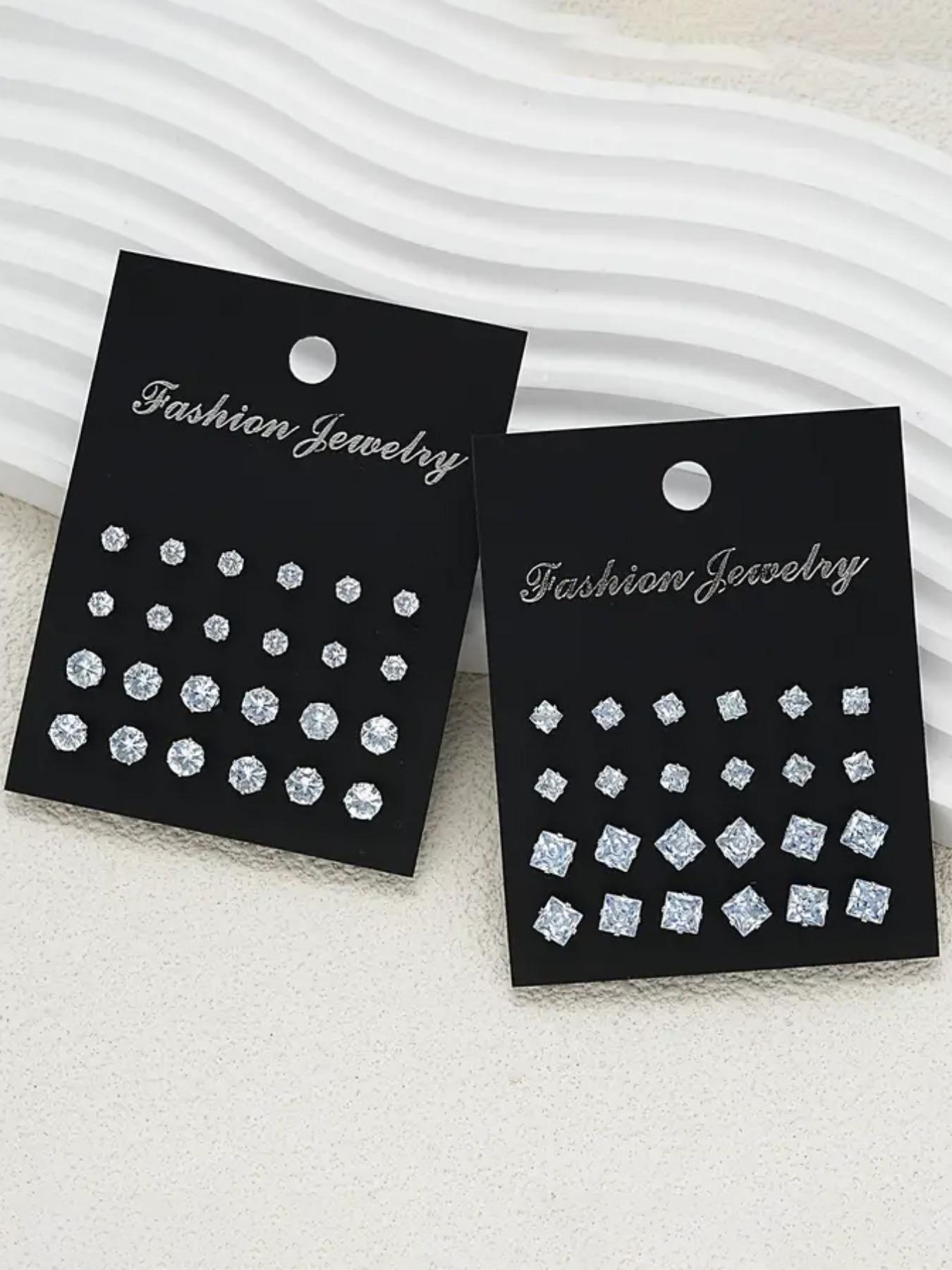 Rhinestone Decorated Stud Earrings Set, Fashionable Jewelry for Women & Men, Trendy All-match & Exquisite Jewelry for Birthday Gift, Ear Studs