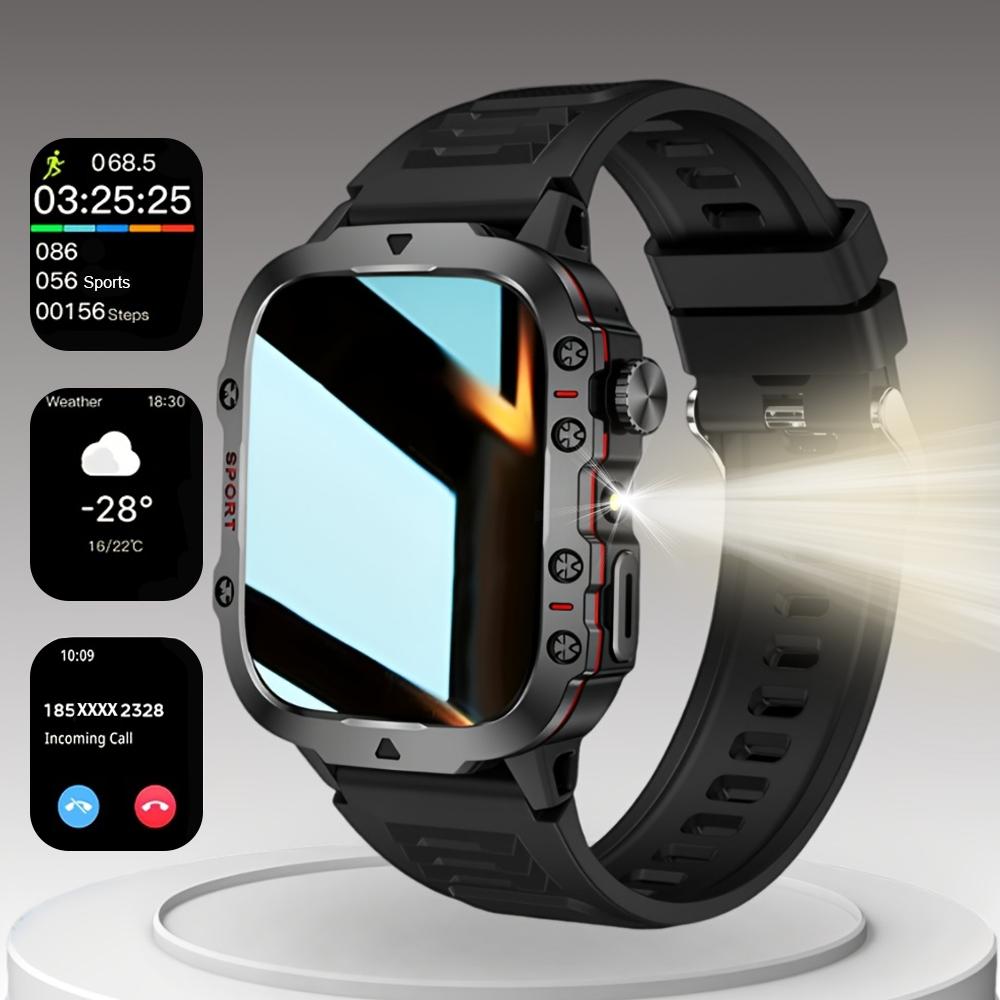 Smart Watch Wireless Calling LED Light Multiple APP Notifications Calendar Alarm Sports Modes Compatible iPhone Android Unisex Multifunctional Smartwatch