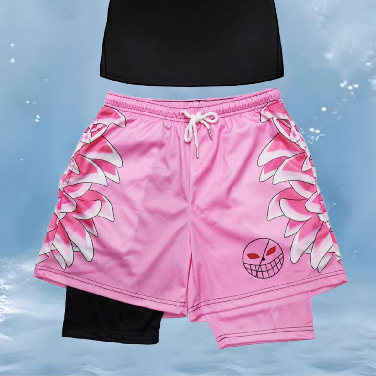 Regular Fit Sporty Quick Dry Breathable Track Shorts with Pockets Colorblock & Cartoon Print Drawstring Waist 2 IN 1 Basketball Shorts for Men Women gym shorts basketball game outfit