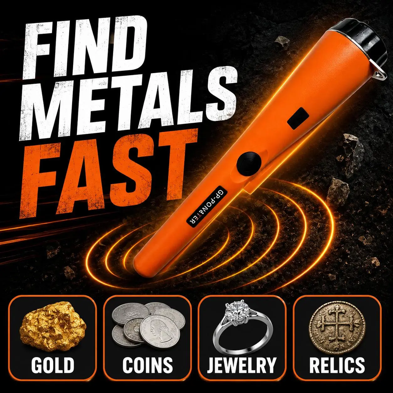High-Sensitivity Handheld Metal Detector Pinpointer with 360 °   Target Detection, Buzzer and Vibration Alerts for Coins, Jewelry, Gold, Silver and Treasure Hunting