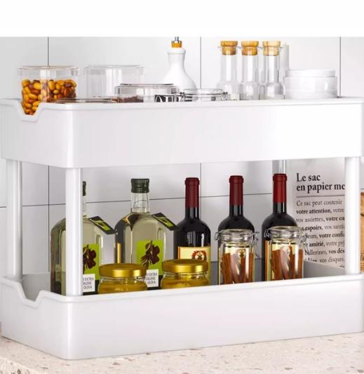 Multi-Layer Gap Storage Rack for Kitchen & Bathroom, Narrow Design for Refrigerator Sides, Refrigerator Organizer, Refrigerator Accessories, Ideal for Snacks & Small Items Organization