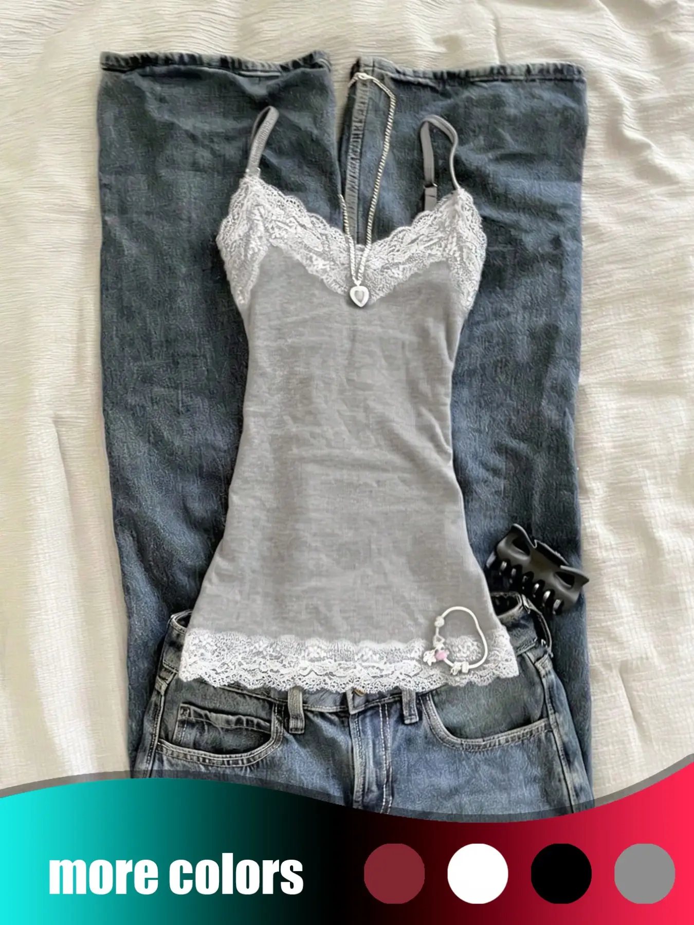 Women's Fashion Lace Trim Tank Top, Pure Desire Slim Fit Bralette, Summer Y2K Street Style, Trendy and Stylish Clothing