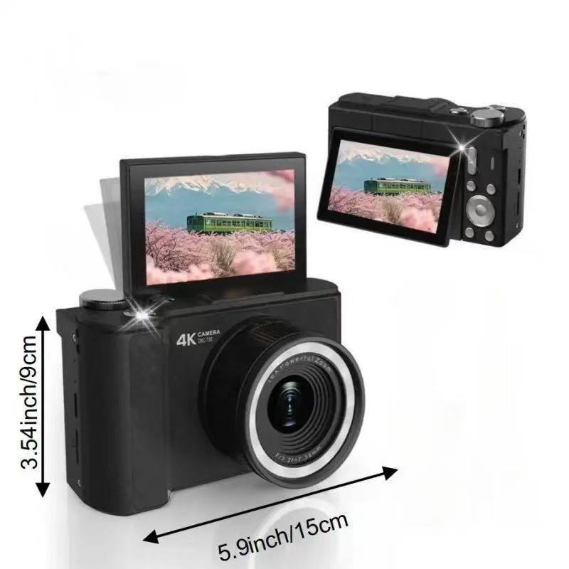 Upgrade 2.04k Digital Camera, Foldable Screen, Portable Video Recorder, 32GB SD Card, Selfie Timer, Image Stabilization, 16x Zoom, Ideal Gift