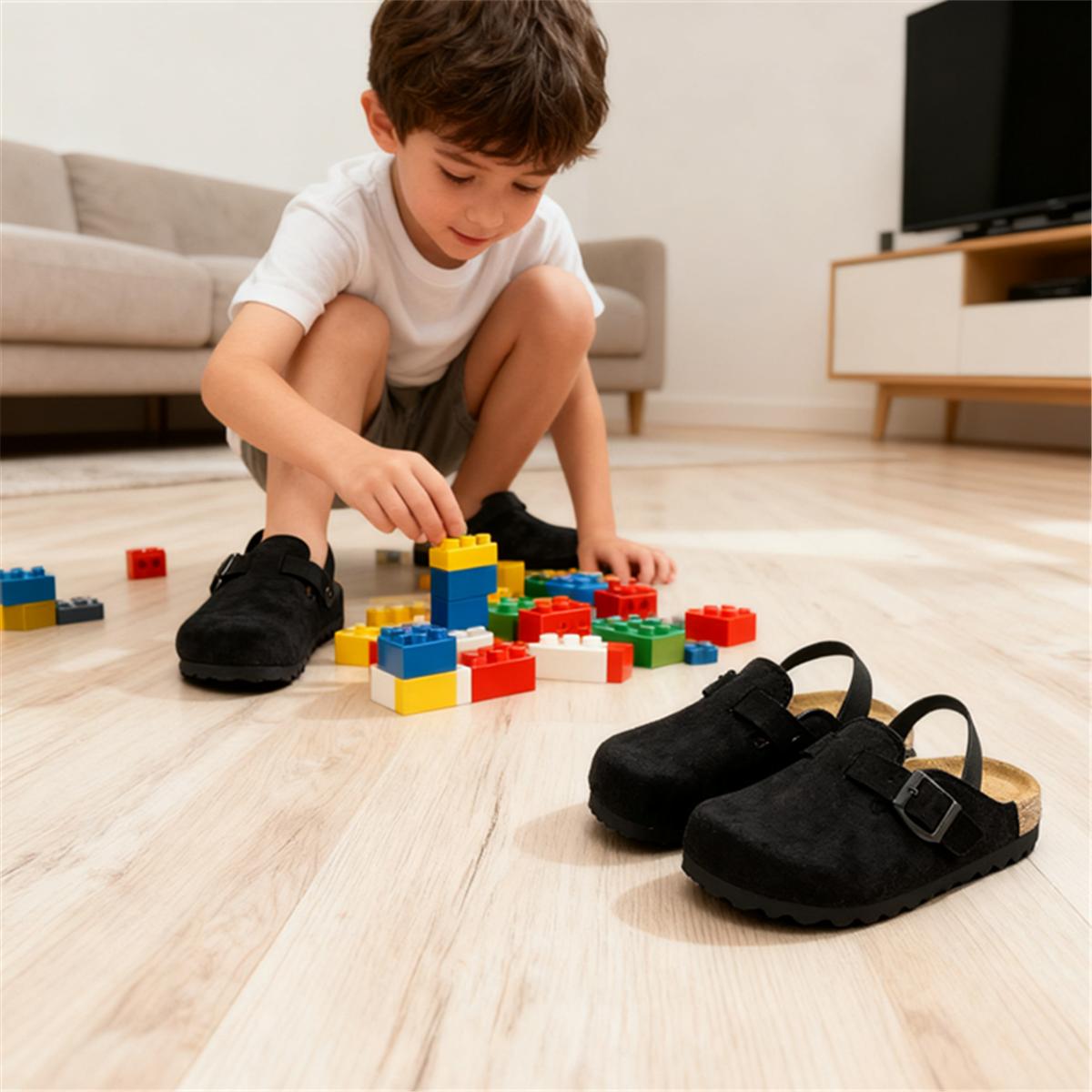 Lumubby Kids Suede Clogs Toddler Clogs Boys Girls Sandals Cork Footbed Indoor Outdoor Cute Sandals Classic Adjustable Shoes Round Toe Anti Slip Soft Footwear Comfortable & Fashionable Lumubby Kids Suede Clogs Toddler Clogs Boys Girls Sandals Cork Footbed Indoor Outdoor Cute Sandals Classic Adjustable Shoes Round Toe Anti Slip Soft Footwear Comfortable & Fashionable