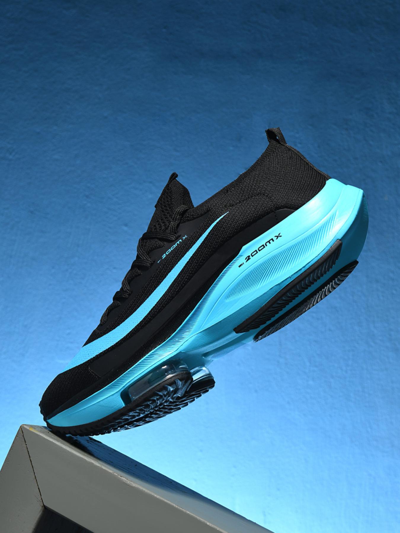 Men Sports Running Shoes Casual Marathon Air Cushion Sneakers Leather Breathable Lightweight Male Comfortable Athletic Nonskid Casual Sneakers Hiking Outdoor Footwear