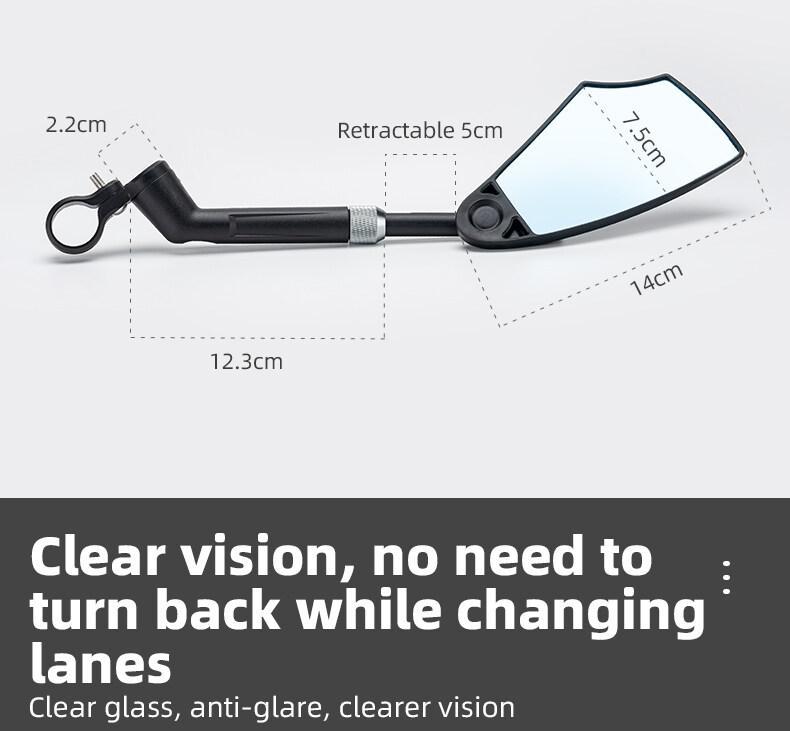 ROCKBROS Bike Mirror New Handlebar Rear View Mirror HD Anti-glare Glass Foldable with Retractable & 360 °Adjustable Lens E-bike Mirror Suitable for 21-24cm Handlebar ROCKBROS Bike Mirror New Handlebar Rear View Mirror HD Anti-glare Glass Foldable with Retractable & 360 °Adjustable Lens E-bike Mirror Suitable for 21-24cm Handlebar