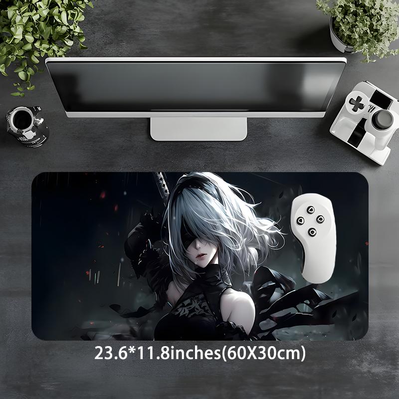 Cool Anime Girl Pattern Mouse Pad, Rectangle Gaming Mouse Pad, Non-slip Mousepad, Office Desk Keyboard Mouse Mat for Home Office Game Room Desk