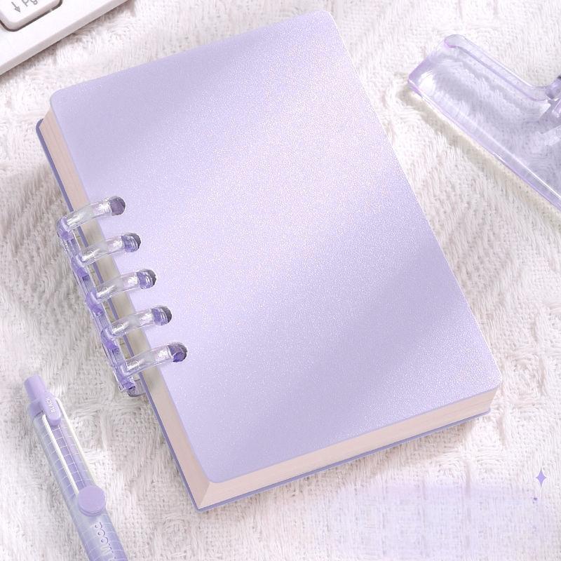 A7 Morandi Solid Color Notebook, 80 Sheets Per Book, Detachable Ring Binder, Replaceable Pages, Compact Pocket Size, Ideal for Notes and Plans
