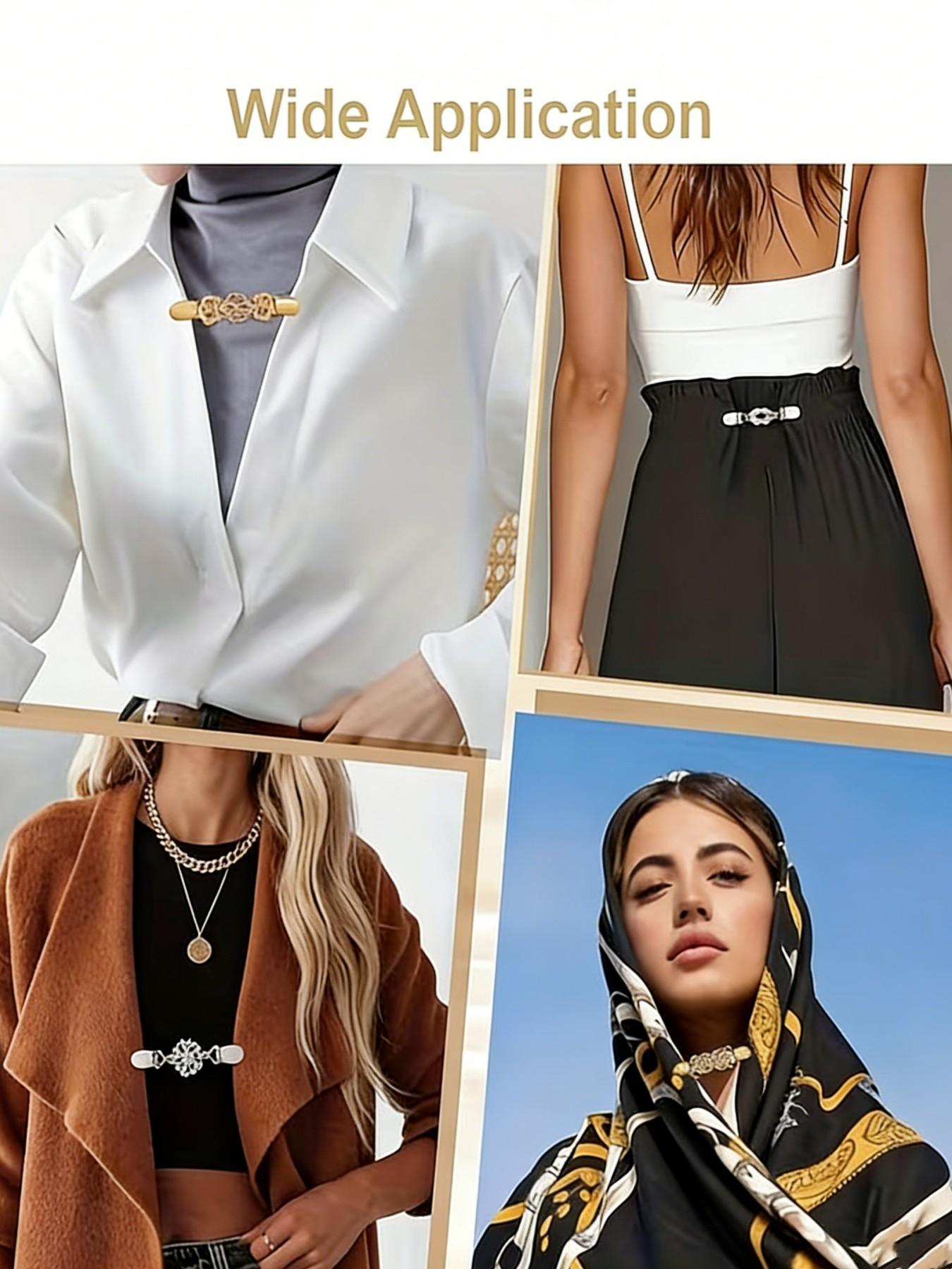 4pcs Vintage-Inspired Adjustable Metal Waist Cincher Clips for Women, No-Slip Waist Tightener Buckle Set, Durable Decorative Buckle for All-Season Use