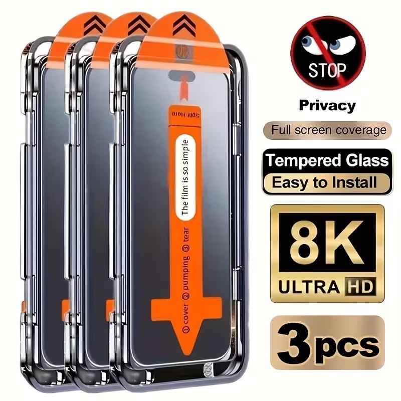 3-Pack Anti-Spy Screen Protector Film for iPhone 17promax 16promax 15promax, Privacy Phone Protection, Speaker Dust Mesh, Full Coverage