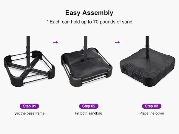 PURPLE LEAF 13 ft Table Umbrella with Lights Double-Sided Market Umbrella with Base