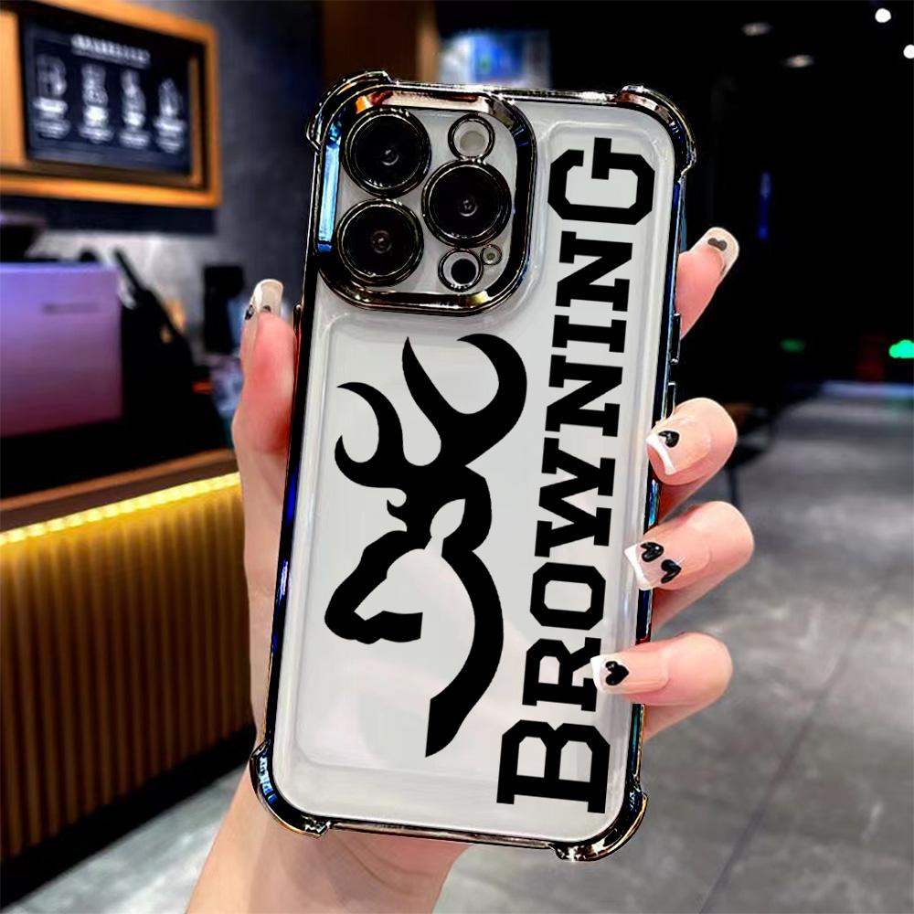 Camo Browning Logo Phone Case Suitable for iPhone 17 16e 16 15 14 13 12 11 Mini Pro Max Air X XR XSMAX 8 7 Plus Anti Fall Matte Back Cover