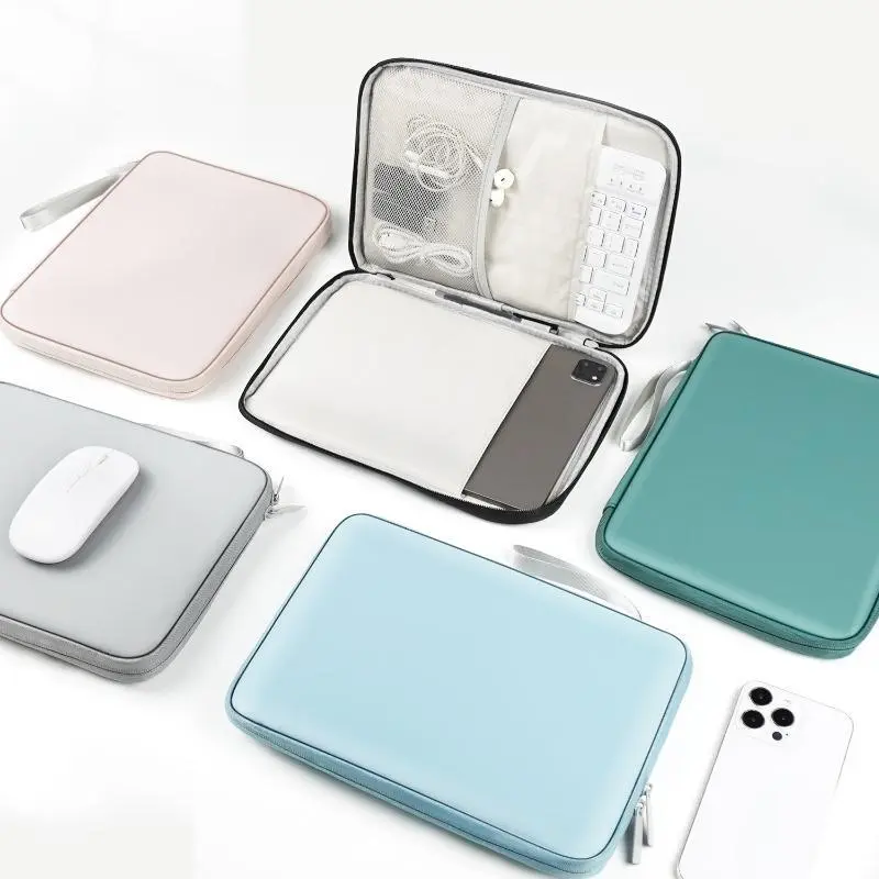 Unisex Polyester Compact Tablet Sleeve, 7.9-12.9 in Shockproof Portable Pouch with Multi Pockets for iPad Pro, Samsung, Xiaomi Tablets, Compact Tablet Sleeves