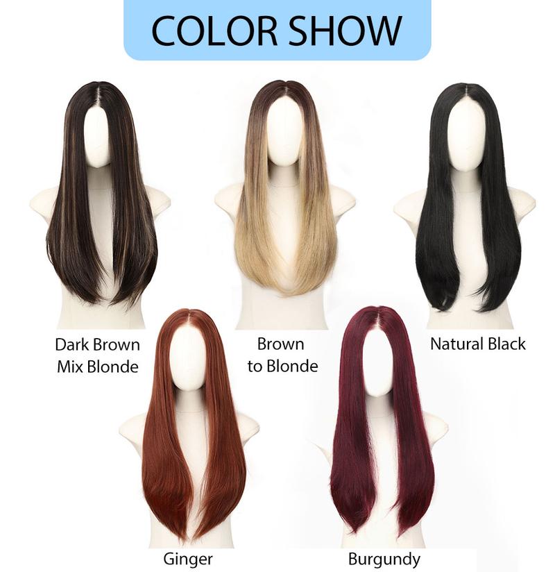 [AISI HAIR] 5X7 Synthetic  Lace Front Wig  ,Straight HD Lace Wigs 22 Inch Long Brown Wig Pre-Plucked Synthetic Wigs For Women