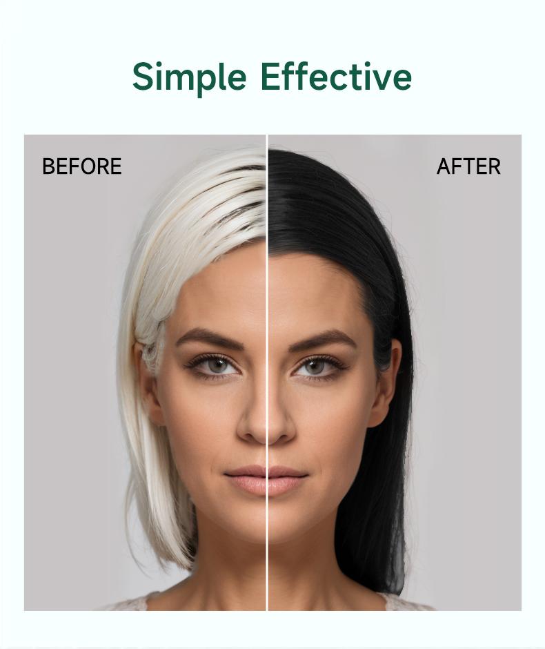 PYEONAN Unisex Bubble Hair Dye, Ammonia-Free, Natural Plant Extracts, 2-in-1 for Gray Coverage and Hair Care, Gray Hair Turns into Black or Dark Brown with Herbal Ingredients, No Bleaching, 10 Bags Hair Color 5.6 Oz./160g