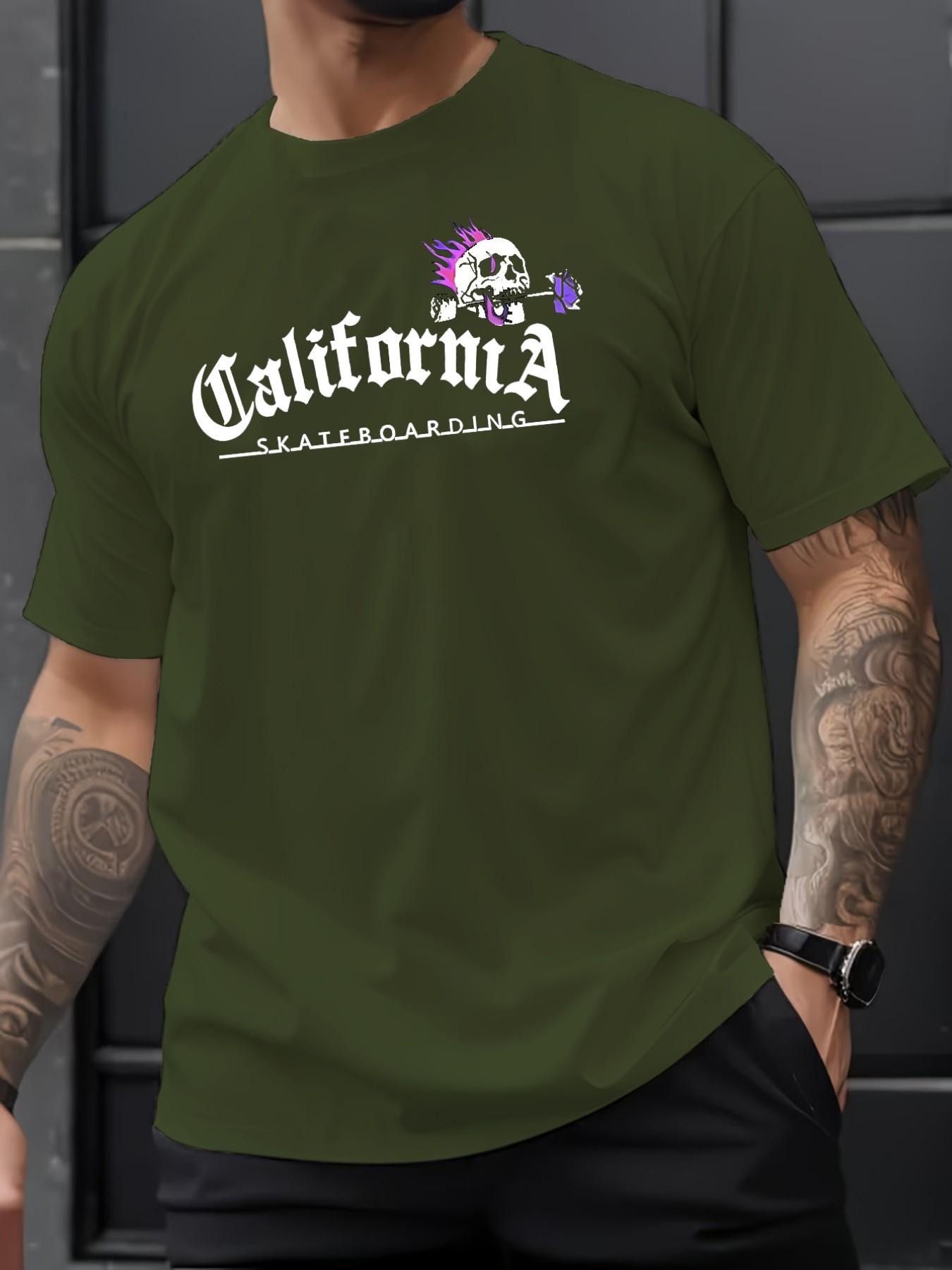 Men's Summer Micro-Stretch Comfort Round Neck Printed T-Shirt, Fashionable Trendy Wear, Best Choice for Men, Casual Stylish Tee